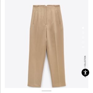 Zara high waisted pants taupe brown XS